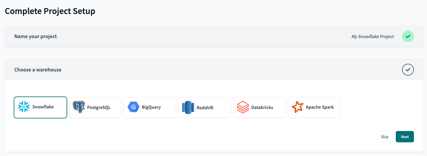 dbt Cloud - Choose Snowflake Connection dbt Cloud - Choose Snowflake Connection